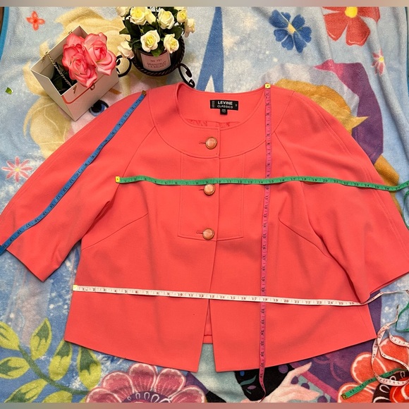 Ladies plus Larry Levine classics 20W coral blazer - Picture 8 of 14
